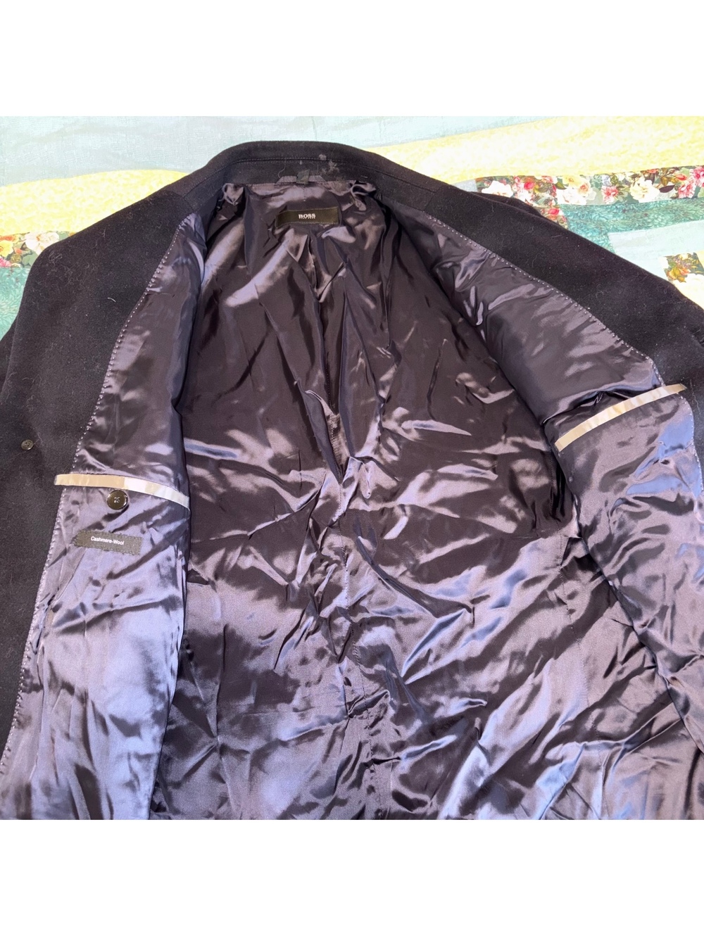 Hugo Boss $749 Wool/Cashmere Men's 46L Black Overcoat Size 46L - Picture 4 of 9